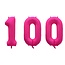 Folieballon 100 jaar - Neon Roze - 86 cm