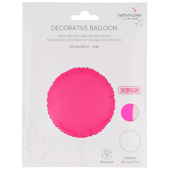 Folieballon Rond Neon Roze