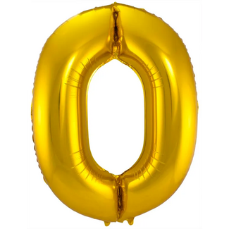 Festigo Folieballon Cijfer 0 - Goud - 86 cm