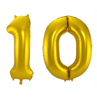 Festigo Folieballon 10 jaar - Goud - 86 cm