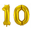 Folieballon 10 jaar - Goud - 86 cm