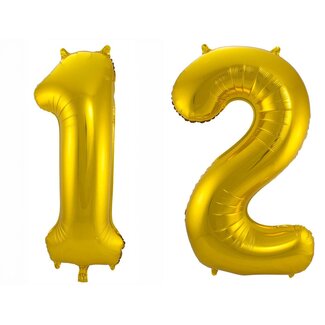 Festigo Folieballon 12 jaar - Goud - 86 cm