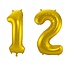 Folieballon 12 jaar - Goud - 86 cm