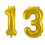 Folieballon 13 jaar - Goud - 86 cm