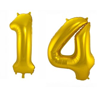 Festigo Folieballon 14 jaar - Goud - 86 cm