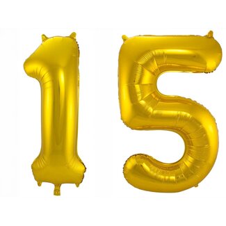 Festigo Folieballon 15 jaar - Goud - 86 cm