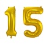 Folieballon 15 jaar - Goud - 86 cm