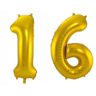 Festigo Folieballon 16 jaar - Goud - 86 cm