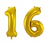 Folieballon 16 jaar - Goud - 86 cm