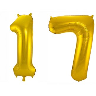 Festigo Folieballon 17 jaar - Goud - 86 cm