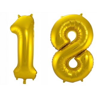 Festigo Folieballon 18 jaar - Goud - 86 cm