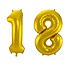 Folieballon 18 jaar - Goud - 86 cm