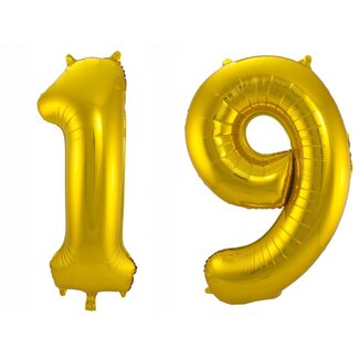 Festigo Folieballon 19 jaar - Goud - 86 cm