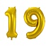 Folieballon 19 jaar - Goud - 86 cm