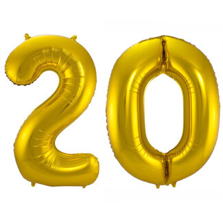 Festigo Folieballon 20 jaar - Goud - 86 cm