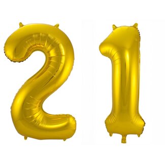 Festigo Folieballon 21 jaar - Goud - 86 cm