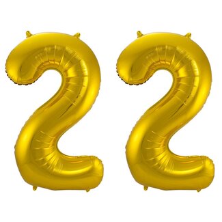 Festigo Folieballon 22 jaar - Goud - 86 cm
