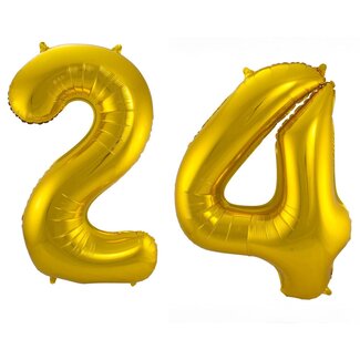 Festigo Folieballon 24 jaar - Goud - 86 cm
