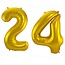 Folieballon 24 jaar - Goud - 86 cm