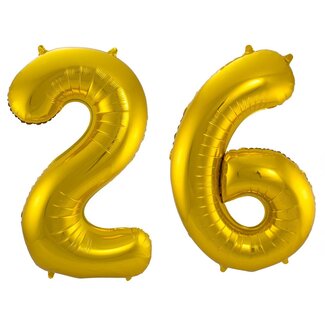 Festigo Folieballon 26 jaar - Goud - 86 cm