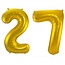 Folieballon 27 jaar - Goud - 86 cm