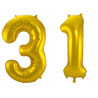Festigo Folieballon 31 jaar - Goud - 86 cm