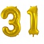Folieballon 31 jaar - Goud - 86 cm