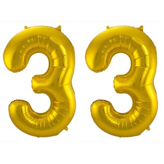 Festigo Folieballon 33 jaar - Goud - 86 cm
