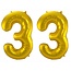 Folieballon 33 jaar - Goud - 86 cm