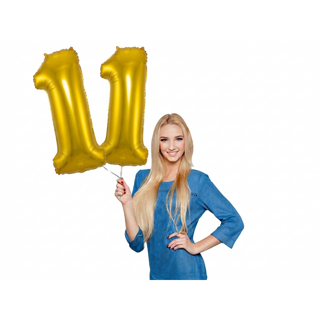 Folieballon 11 jaar - Goud - 86 cm