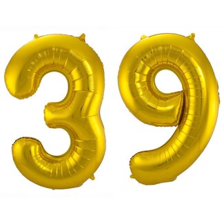 Festigo Folieballon 39 jaar - Goud - 86 cm