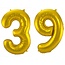 Folieballon 39 jaar - Goud - 86 cm