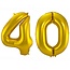 Folieballon 40 jaar - Goud - 86 cm