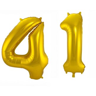 Festigo Folieballon 41 jaar - Goud - 86 cm