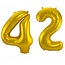 Folieballon 42 jaar - Goud - 86 cm