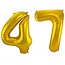 Folieballon 47 jaar - Goud - 86 cm