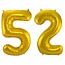 Folieballon 52 jaar - Goud - 86 cm