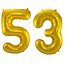 Folieballon 53 jaar - Goud - 86 cm