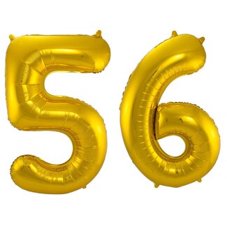 Festigo Folieballon 56 jaar - Goud - 86 cm