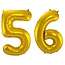 Folieballon 56 jaar - Goud - 86 cm