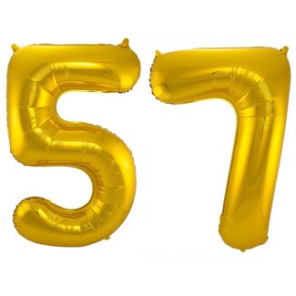 Festigo Folieballon 57 jaar - Goud - 86 cm