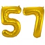 Folieballon 57 jaar - Goud - 86 cm