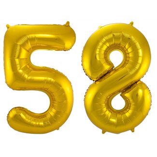 Festigo Folieballon 58 jaar - Goud - 86 cm