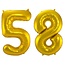 Folieballon 58 jaar - Goud - 86 cm