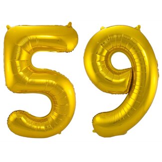 Festigo Folieballon 59 jaar - Goud - 86 cm