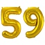 Folieballon 59 jaar - Goud - 86 cm