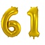 Folieballon 61 jaar - Goud - 86 cm