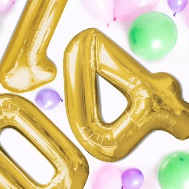 Folieballon 62 jaar - Goud - 86 cm