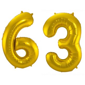 Festigo Folieballon 63 jaar - Goud - 86 cm