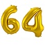 Folieballon 64 jaar - Goud - 86 cm